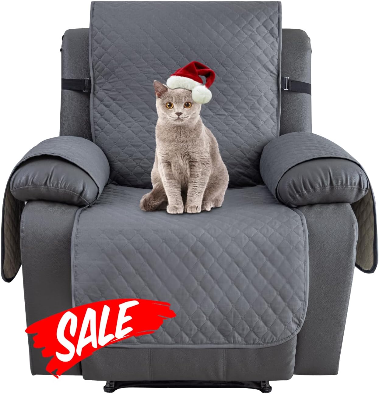 Slipcovers - XINEAGE Water Resistant Recliner Cover, Nonslip Recliner Chair Covers for Reclining Chair with Pockets, Quilted Thick Recliner Slipcovers for Pets and Kids (Recliner Chair, Dark Gray)