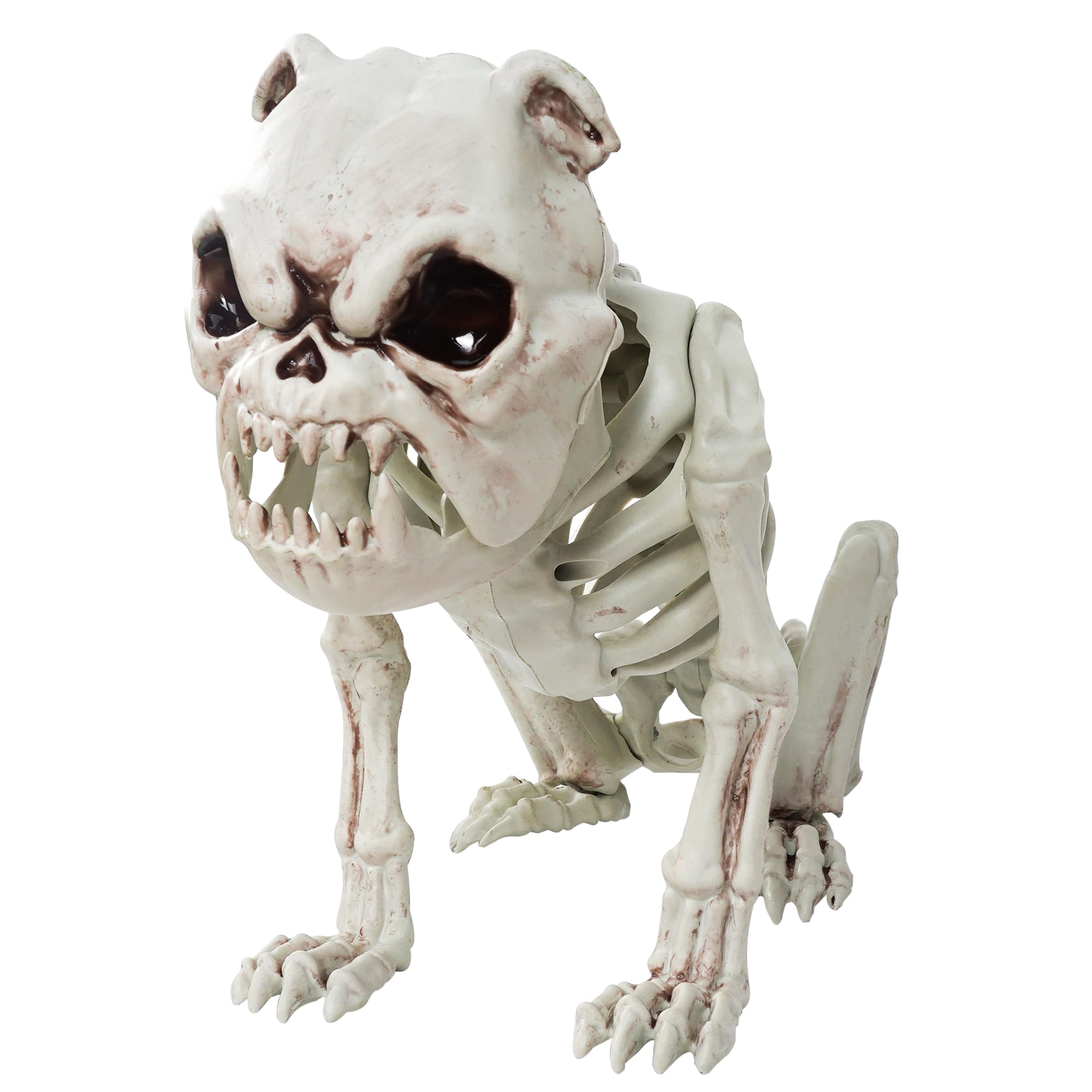 View 1 of NEROSUN Halloween Skeleton Decorations, 10" Dog Skeleton Plastic Puppy Bones, Bulldog Skeleton for Halloween Indoor Outdoor Graveyard Spooky Scene Party Decor