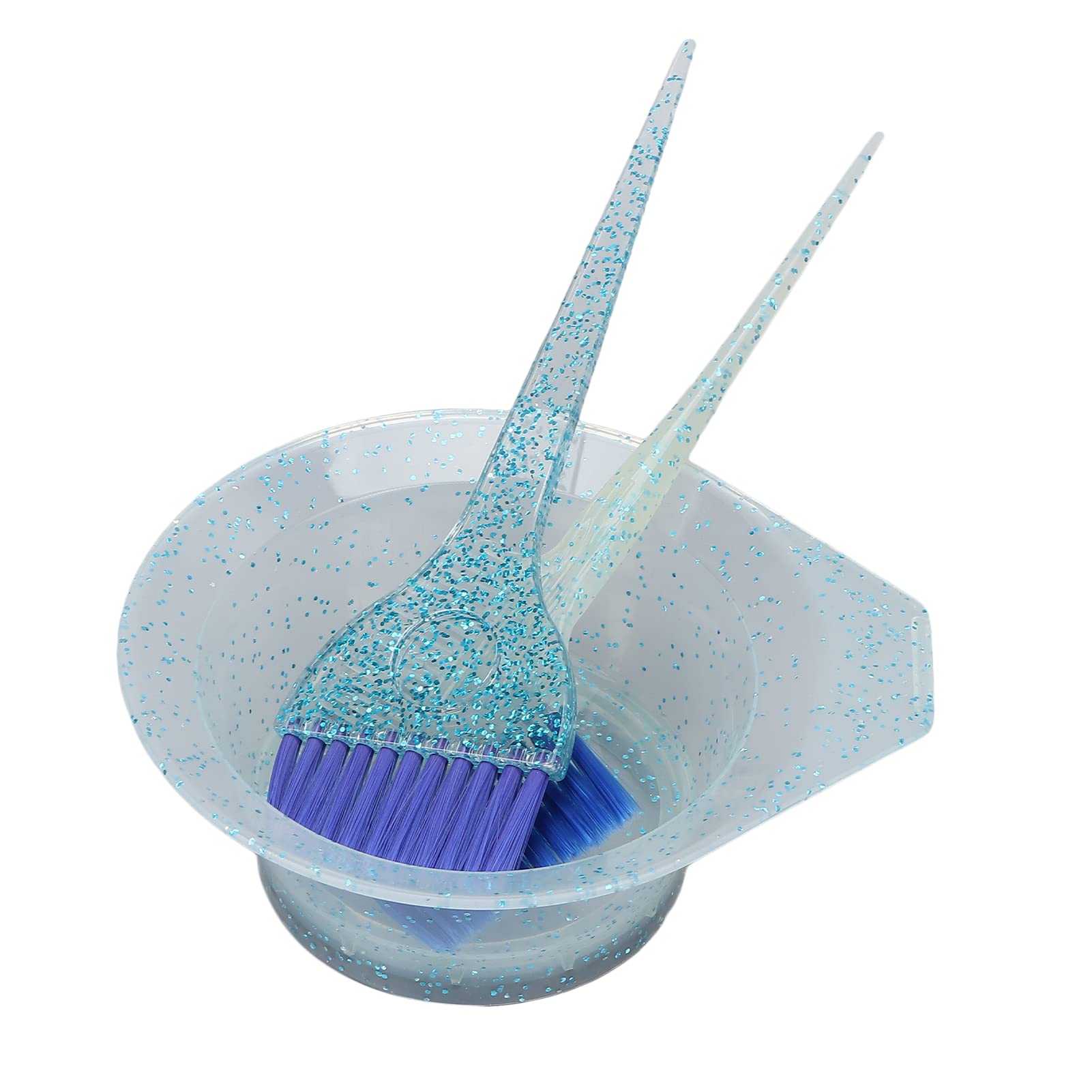 3pcs Coloring Kit, Crystal Highlighting Comb Brush Set for Treatment, Salon Dye Tools with Bowl - Blue