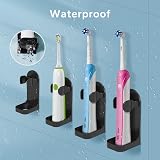 HOMMAND 2 Pack Electric Toothbrush Holder Wall Mounted with 3M Adhesive Black view 5