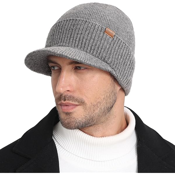 Hats For Women Winter Hat With Visor Fleece Lined Soft Classic Lightweight Winter Hat Hats Comfortable Casual Winter Cold Hat Outdoor Leisure Adults And Boys, White, One Size Fits All