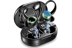 MATAST Wireless Earbuds Sports, Bluetooth 5.4 Headphones Hifi Stereo, 50H Playback Over-Ear buds with ENC Noise Cancelling Mic, Earphones with Earhooks, IP7 Waterproof Fitness Headset for Workout Running Gym