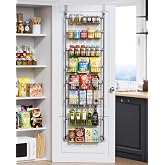 Delamu Over The Door Pantry Organizer, 8-Tier Pantry Door Organizers and Storage, Metal Hanging Spice Rack, Seasoning Organizer, Door Organizer for Home Kitchen Bathroom, Black