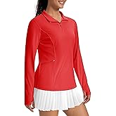 MAGCOMSEN 1/4 Zip Pullover Women Long Sleeve Quarter Zip UPF 50+ Sun Shirts with Pocket Quick Dry Athletic Workout Tops