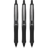 PILOT Dr. Grip FullBlack Ballpoint Pens, Medium Point, Black Ink, 3-Pack | Ergonomic comfort, ballpoint pens, retractable, refillable, pack of 3 pens, black ink, medium point
