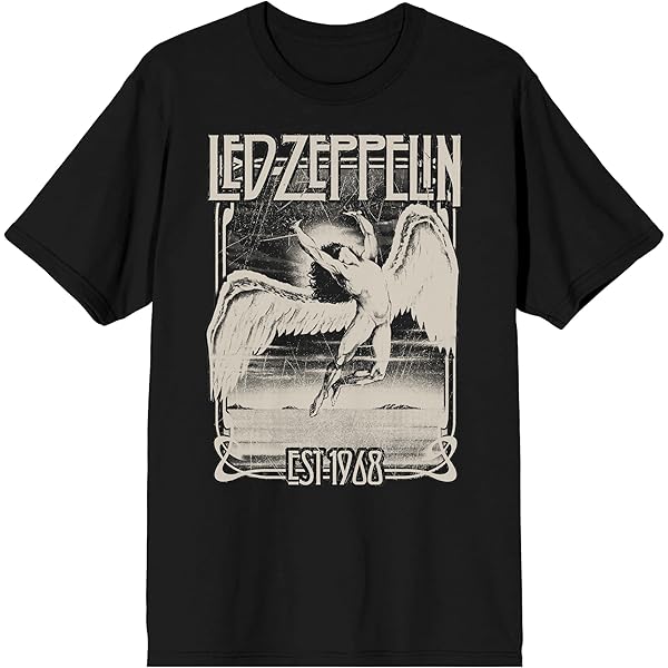 Amazon.com: Led Zeppelin Blimp Crew Neck Short Sleeve Navy