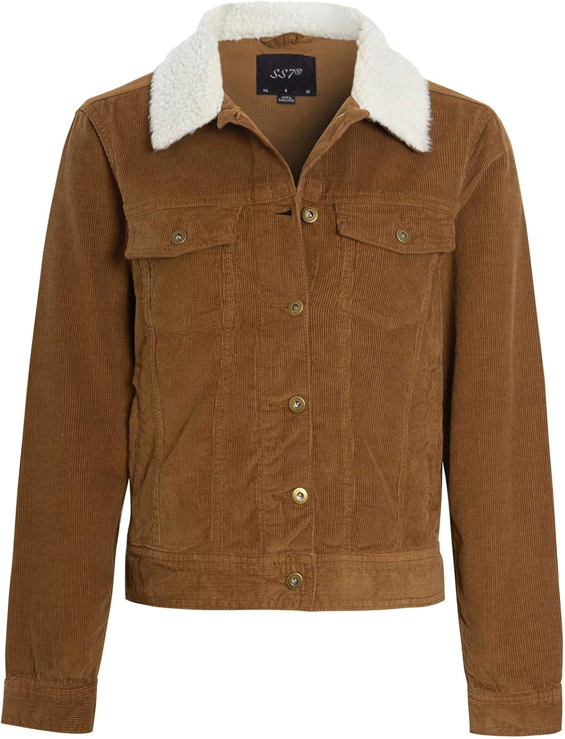 SS7 Womens Corduroy Jacket with Borg Collar : Amazon.co.uk: Clothing