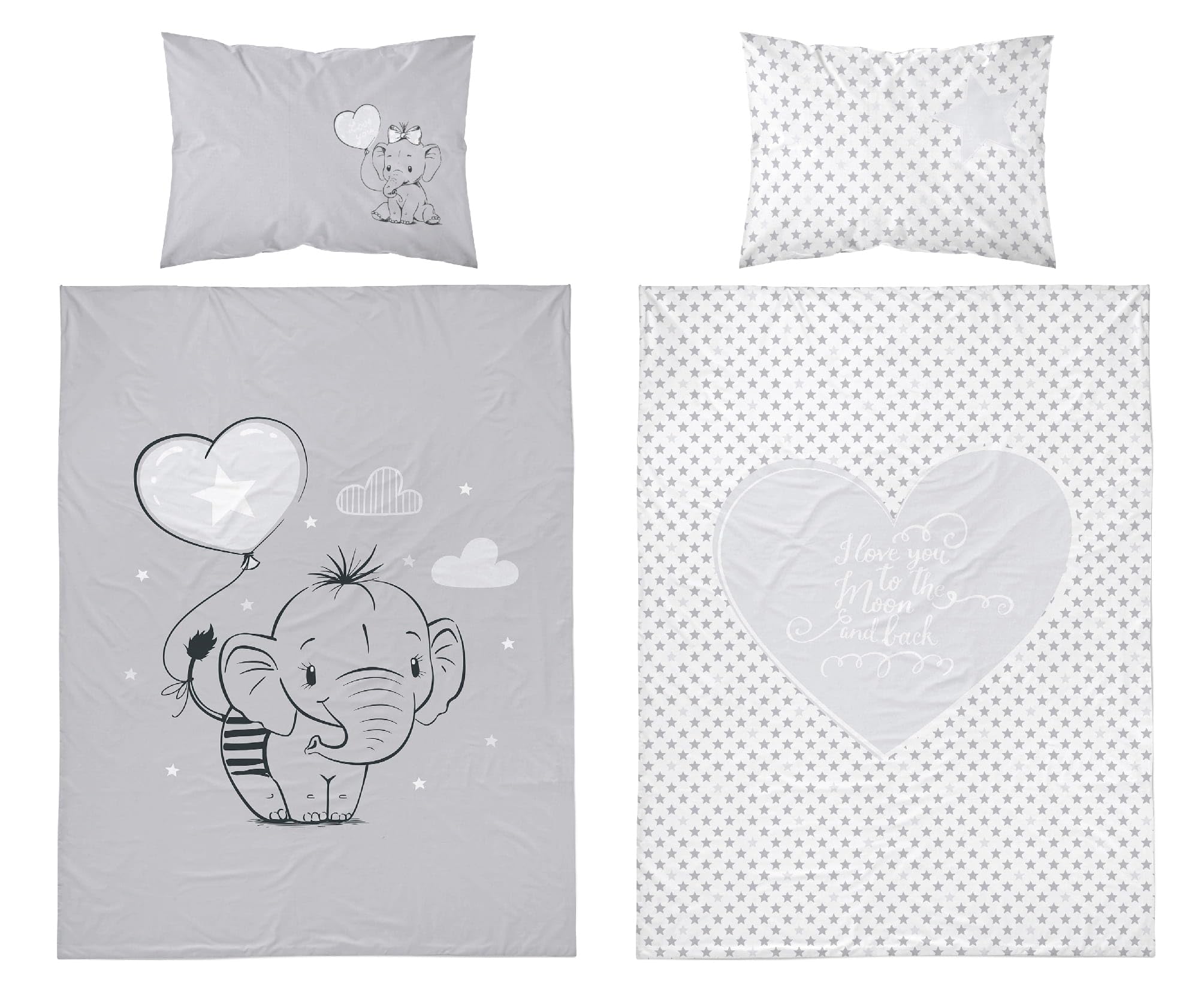 Grehge ible Bedding Set for Baby Boy Cot Bed Duvet Cover & Pillow Case (90x120cm) (90x120cm)