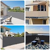 Sekey Balcony Privacy Screen 90x500cm Taupe Opaque Wind UV Protection 100% view 8