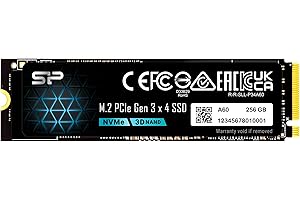 Silicon Power 256GB NVMe M.2 PCIe Gen3x4 2280 R/W up to 2,200/1,600MB/s SSD (SP256GBP34A60M28)