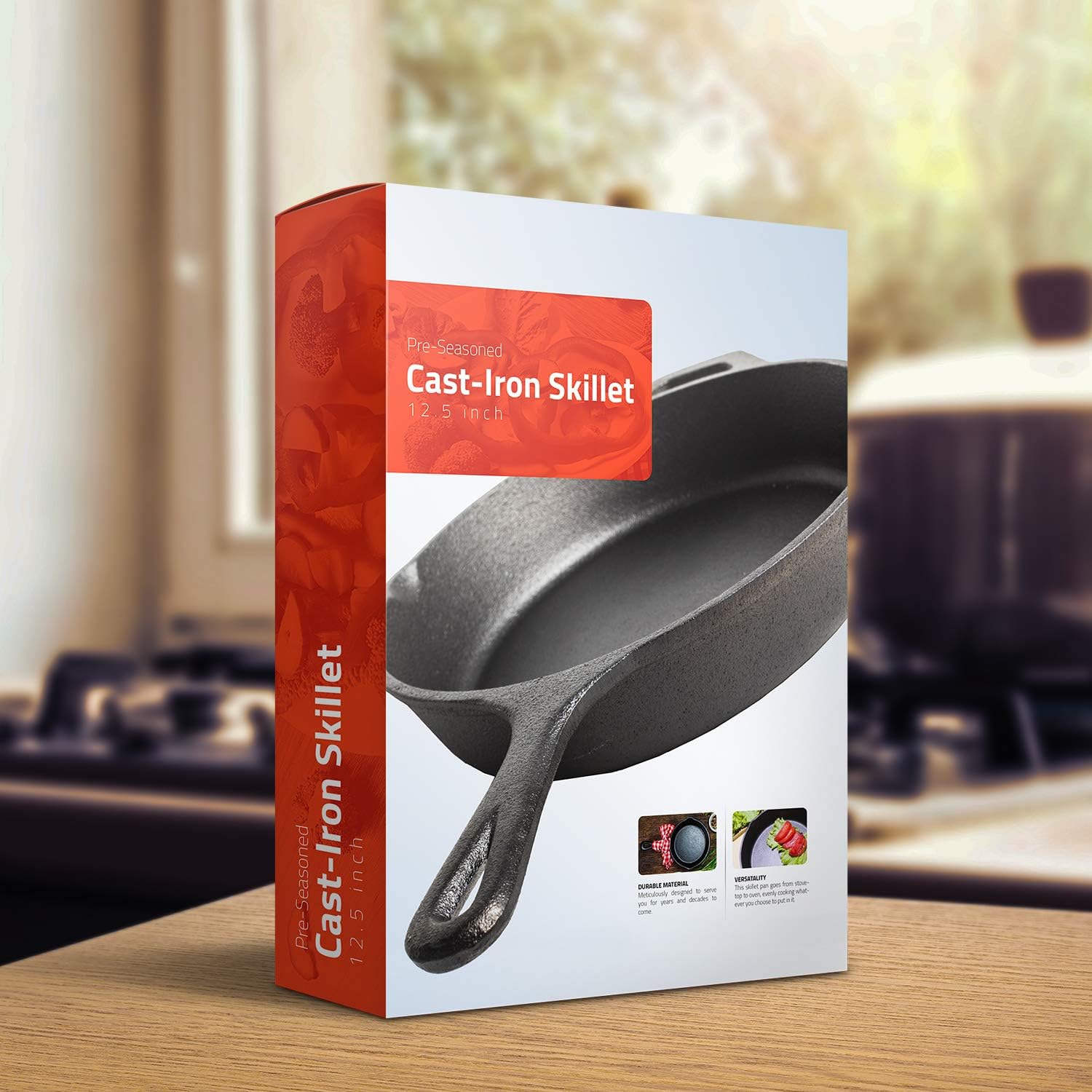 Pre-Seasoned Cast Iron Skillet - Utopia Kitchen (12.5 Inch): Kitchen & Dining