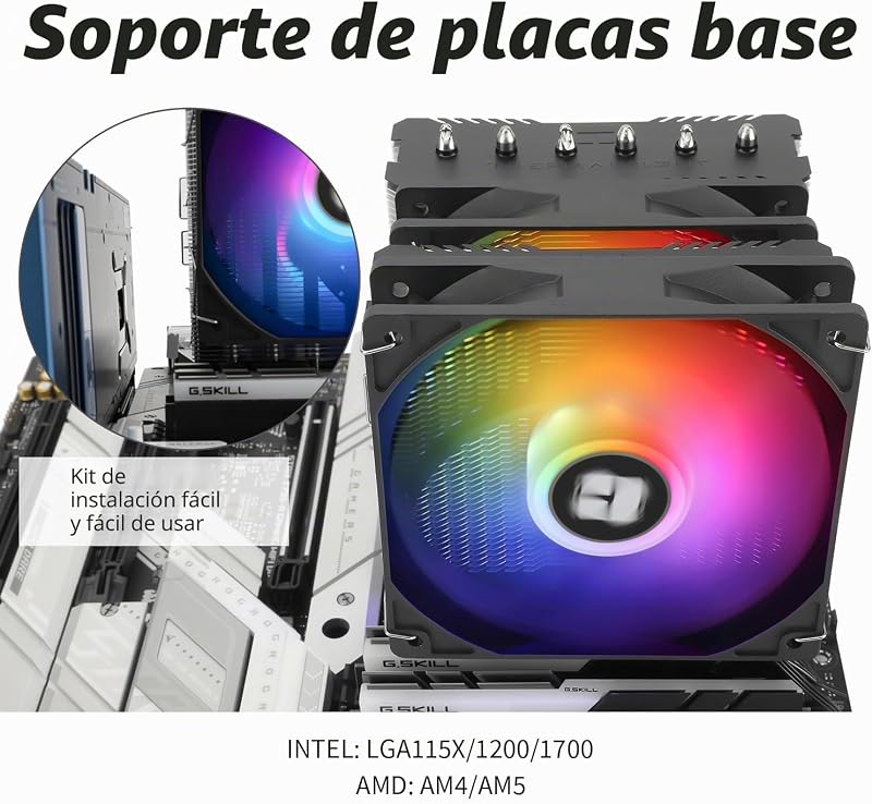 TR Peerless Assassin 120 SE ARGB Enfriador de CPU, 6 tubos de calor, ventilador doble 120mm TL-C12C-S PWM, tecnología AGHP, para AMD AM4/Intel 1150/1151/1200