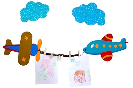 Kaasht Kids Aeroplane Fly High Wall Art Memo Painting Display Clip Hanger