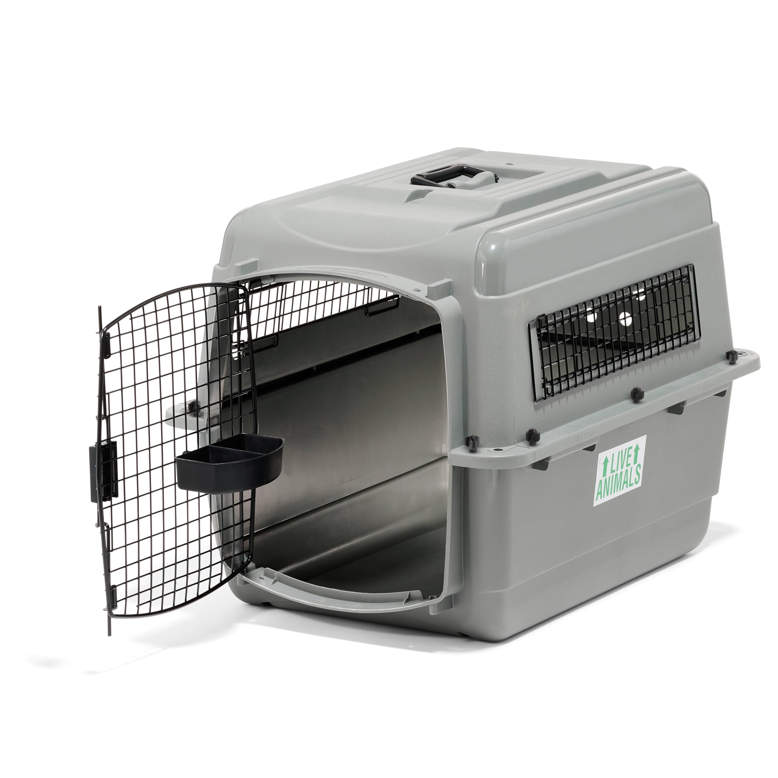 Petmate Sky Kennel: para viajes aéreos y viajes, jaula para perros compatible con aerolíneas para mascotas de hasta 15 a 30 libras, caseta para perros resistente, fabricada en los EE. UU. - 28 pulgadas