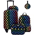 Travelers Club 5 Piece Kids' Luggage Set, Black Polkadot