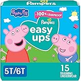 Pampers Training Pants - Easy Ups Girls & Boys - Size 5T-6T, 15 Count, Peppa Pig Potty Underwear (Packaging May Vary)