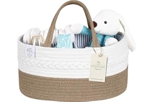 KiddyCare Diaper Tote Caddy Baskets with Dividers for Baby Boy/Girl | with Shoulder Strap, Diaper Changing Bag for Car Organi