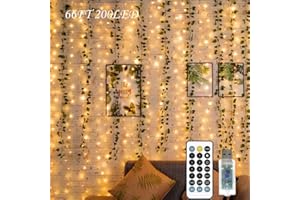 COCOSELECTED Twinkle Fairy Lights Indoor,66ft 200LED String Lights with USB Plug in,Decorative Lights for Boho Aesthetic, Room Decor Teen Girls, Christmas Tree Wedding Party Bedroom Lights, Warm White