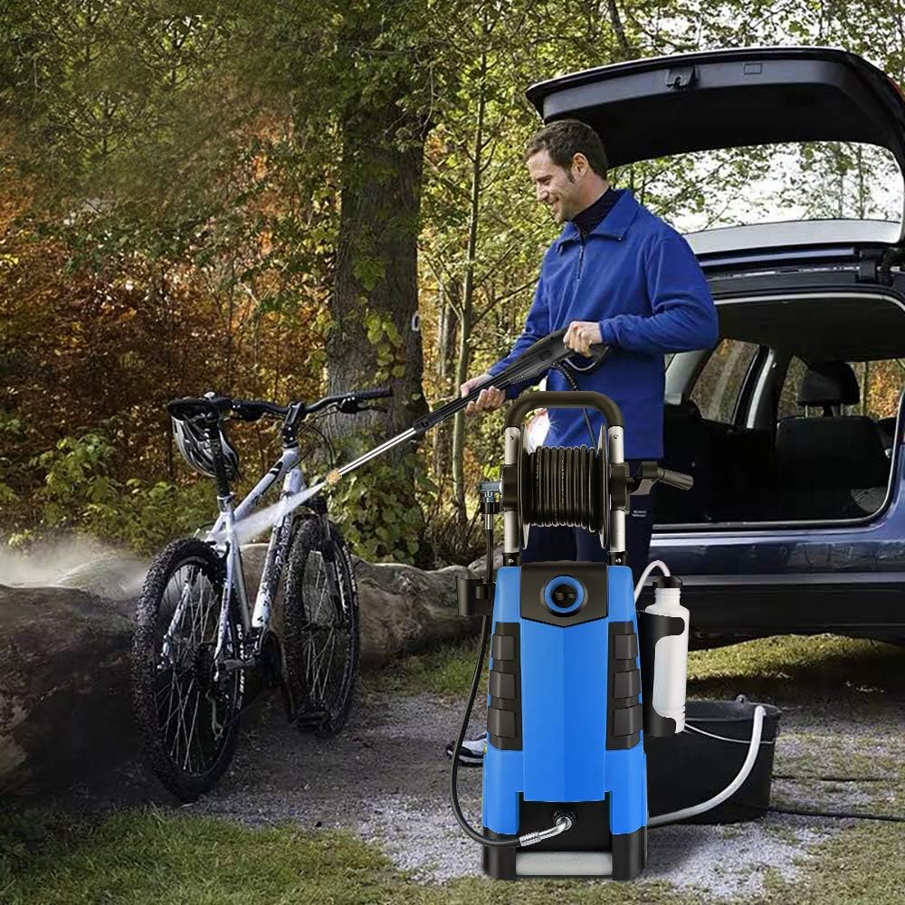 TEANDE 3800PSI Electric Pressure Washer, 2.8GPM High Pressure Power Washer 1800W Machine for Cars Fences Patios Garden Cleaning Hose Reel : Garden & Outdoor