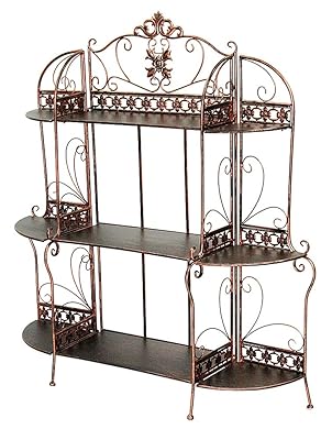 Heather Ann Creations Oliver 3-Shelf Steel Bakers Rack