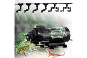 LANUEVA Reptile Humidifier, Quieter Mister Fogger for Terrarium with 4 Single Misting Nozzle + 2 Double Misting Nozzle, Automatic Spray System for Chameleon, Lizard, Snake, Frog (Pump without Timer)