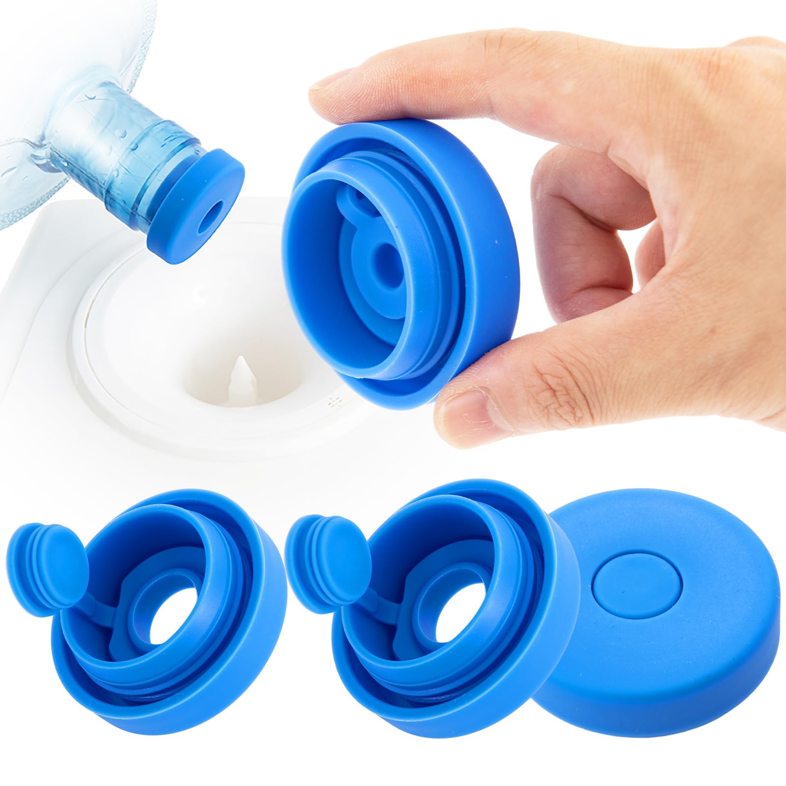 Photo 1 of (3 PACK) YEPfomi Reusable 5 Gallon Water Jug Caps, Food Grade Silicone Material 2/3/5 Gallon Water Bottle Caps Jug Lid for Water Dispenser Water Pump (3)