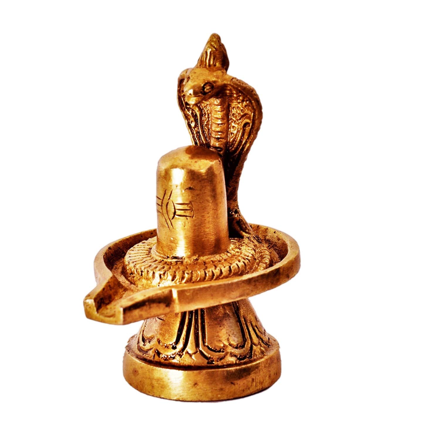 Purpledip Brass Shivaling, Universal Symbol of Lord Siva: Statue for Home, Car or Office (11390)