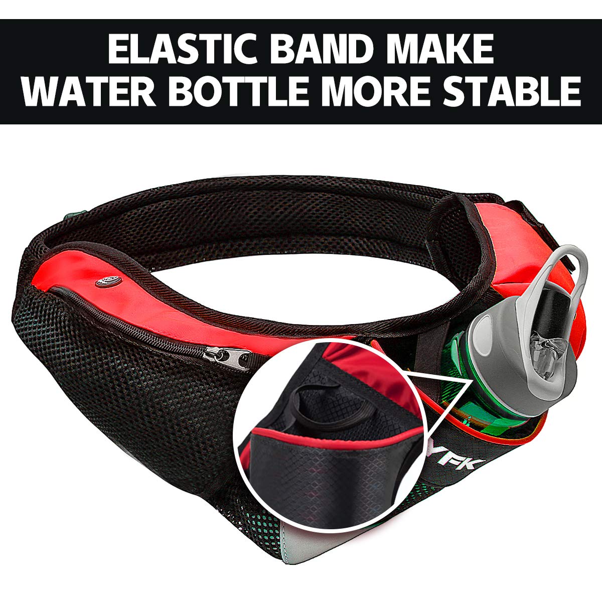 PYFK Running Belt Hydration Waist Pack with Water Bottle Holder for Men