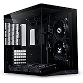Lian Li O11D Mini V2 Flow ATX PC Case with 5 Non-RGB Reverse Fans, Black | Includes five 120mm reverse-blade fans, panoramic glass, 10&deg; angled intake and support for ATX, M-ATX and Mini-ITX builds.