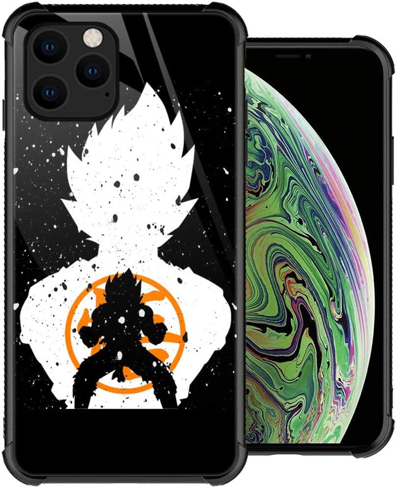 iPhone 11 Case, Black and White Comics iPhone 11 Cases, Tempered Glass Back+Soft Silicone TPU Shock Protective Case for Apple iPhone 11