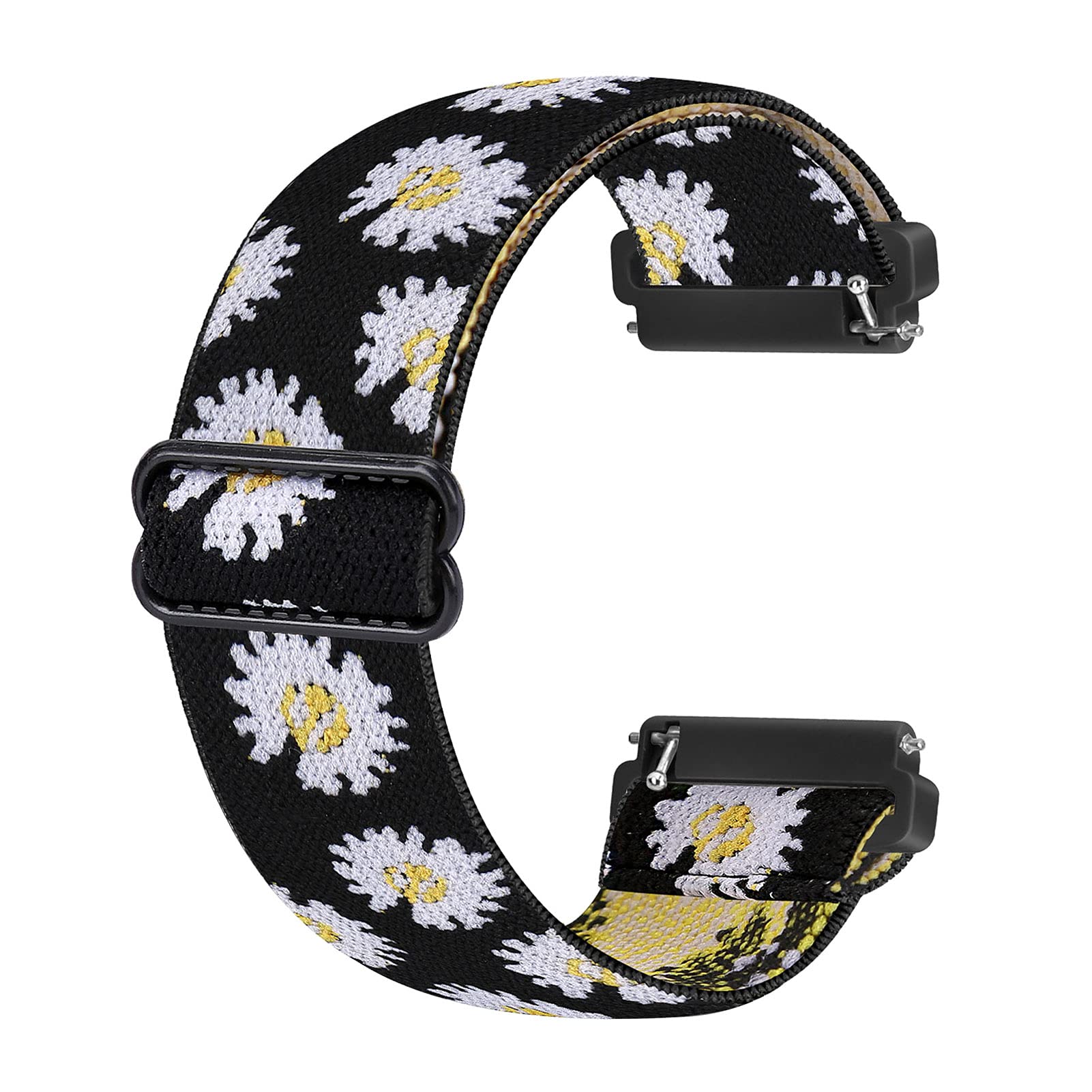 Ecogbd Elastic Replacement Strap Compatible with Fitbit Versa, Versa Lite, 2, Soft Fabric Nylon WristStrap, One Size Fits Most Wrist, 4.5 -12in, Flower