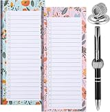 Zuimei Magnetic Shopping List Pad 2 Pack with Pen Clip 50 Sheets Each