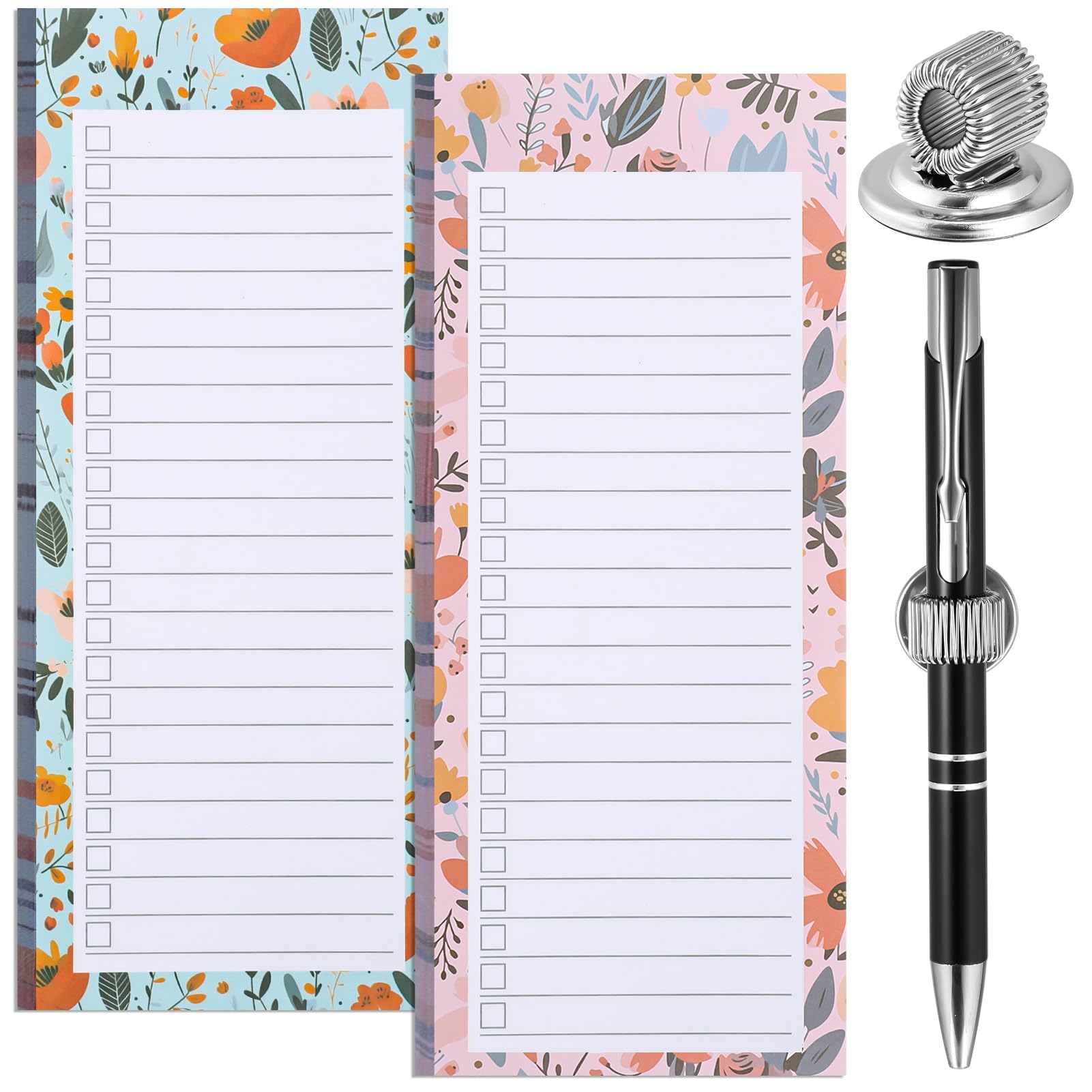 Zuimei 2 Pack Magnetic Shopping List Pad For Fridge & 1 Magnetic Pen Clip 100 Tear Off Sheets Magnet Notepad Magnet Shopping List For Fridge — image 1