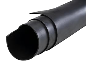 OX KNIGHT Full Grain Crazy Horse Leather Sheets - Heavy-Duty 1.8-2.1mm Oil-Tanned Cowhide for Crafting, Vintage Distressed Tooling Leather (12"x12", Black)