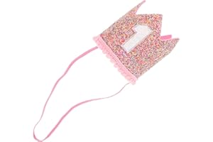 SHINEOFI First Birthday Crown Hat Glitter DIY Number Party Hat Photo Props for 1-year-old Celebration