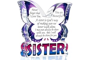 MY-ALVVAYS Gifts for Sisters Mothers Day, Sister Birthday Gifts from Sister, Unique Big Sister Gifts, Best Sister Ever Gift, Thank You Gifts for Sister Soul Sister, Sister Desk Decor Acrylic Plaque Sign