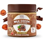 ChocZero Sugar Free Milk Chocolate Hazelnut Spread, 12 oz Jar | No Sugar Alcohols, Keto, Low Carb, High Fiber, Gluten Free, For Toast, Fruit &amp; Baking