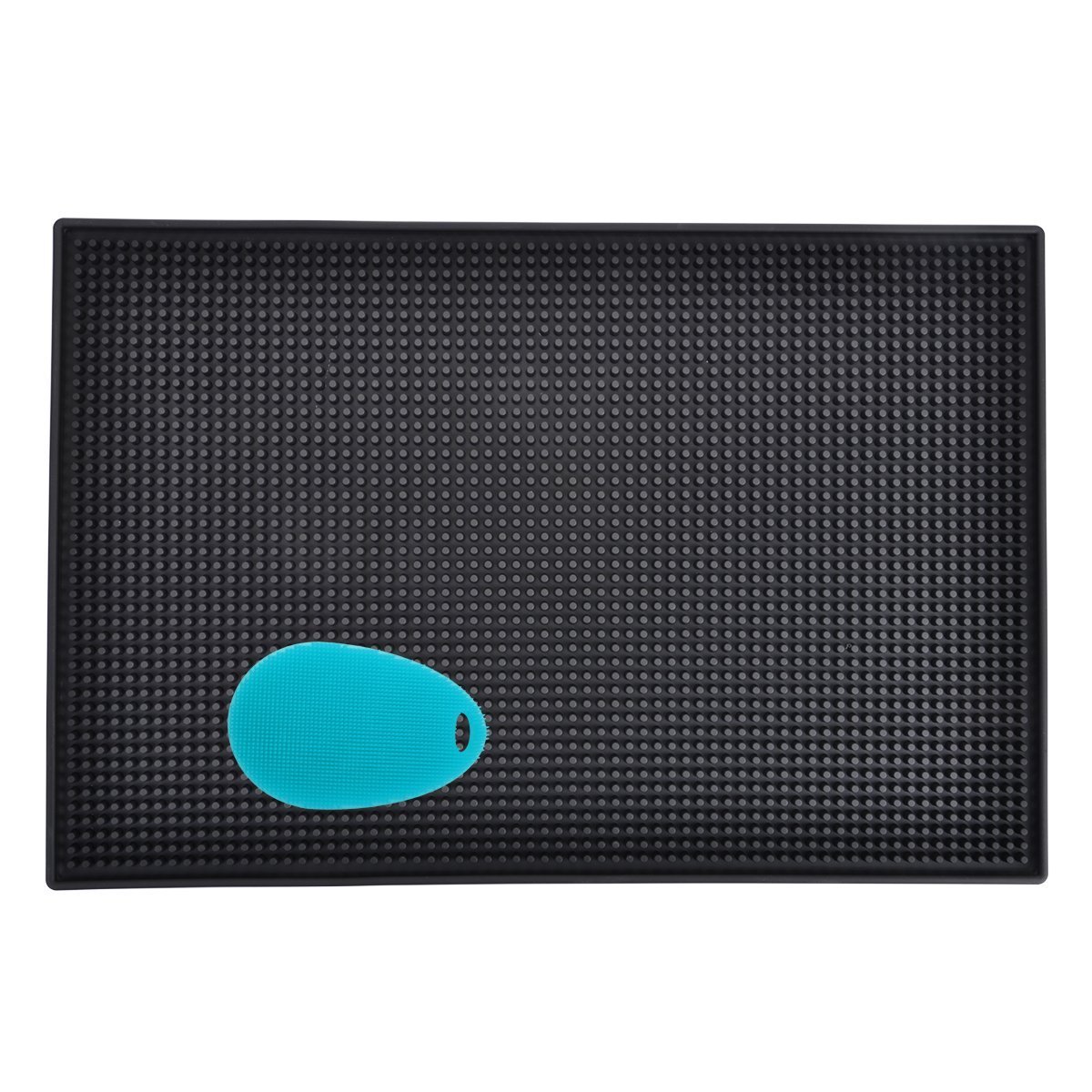 TFLASHS Silicone Dish Drying Mat with dish strainer bar mat rubber drip