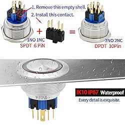 Big Momentary Push Button Switch 30mm 1.18in