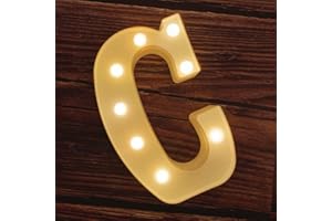 MUMUXI Marquee Light Up Letters | Large Light Up Numbers | Battery Powered and Bright with Every Letter of the Alphabet | For Wedding, Birthday, Party, Celebration, Christmas or Home Decoration (C)