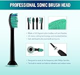 Derffin Replacement Brush Heads for Philips Sonicare HX6014 8 Pack Black view 3
