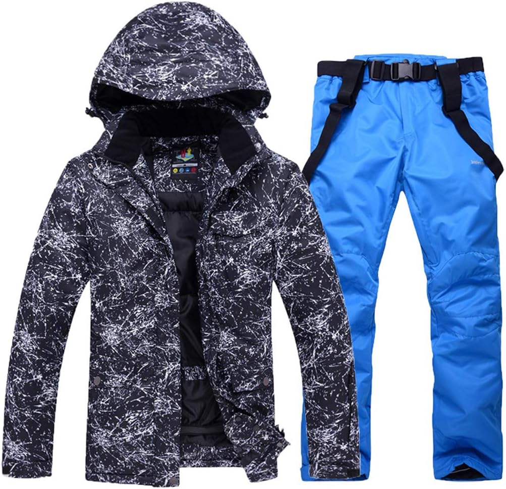 Ski Jackets and Pants Set for Men and Women, High Windproof Waterproof Snowsuit, Snowboard & Ski Suit Skiing Gear, Ski Outfit Snowboard Ski Suit Trousers, Suitable for Snowboarding