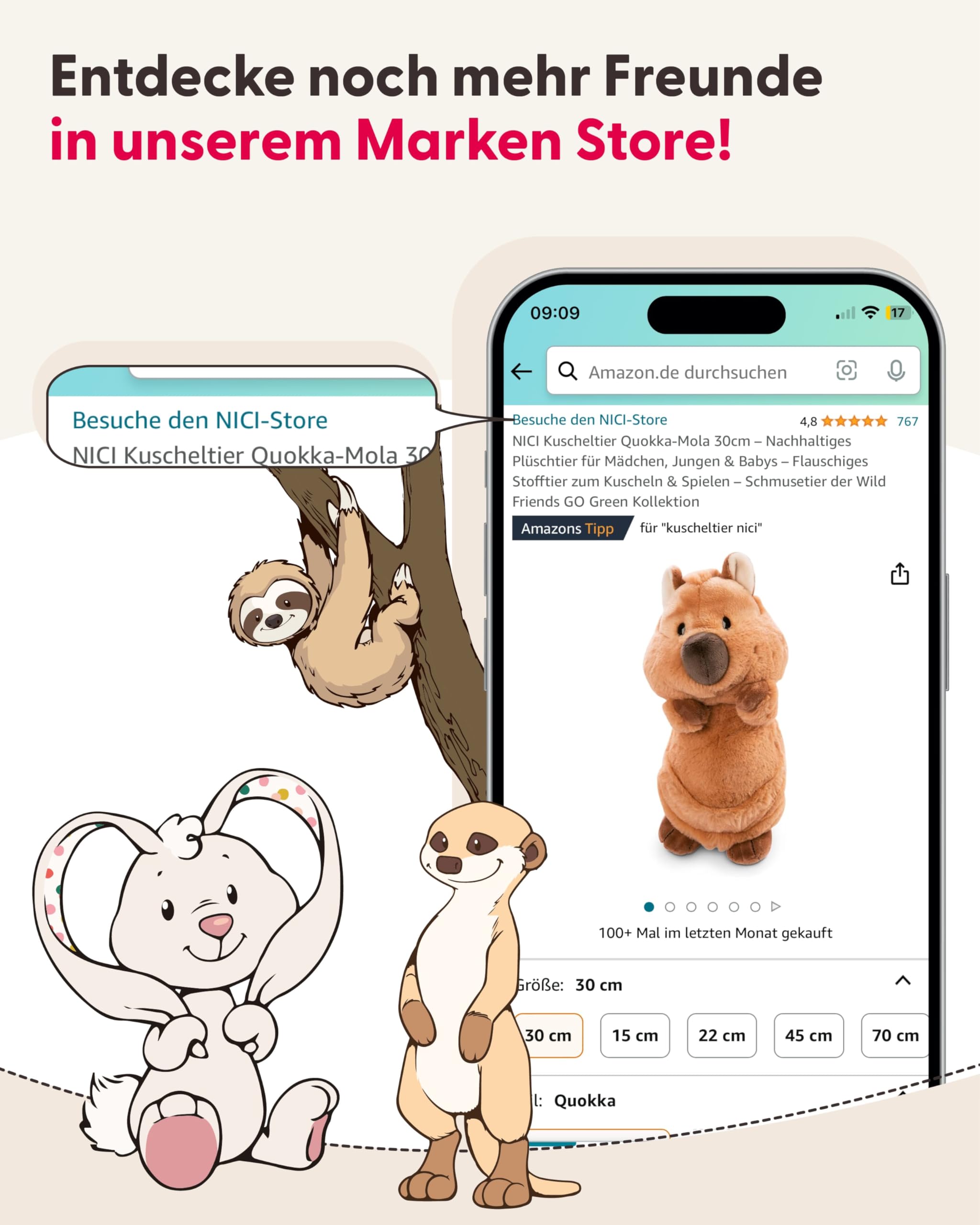 NICI Kuscheltier Dackel 35cm - braun - Weiches NICI Plüschtier – niedliches Stofftier zum Kuscheln & Spielen – tolle Geschenkidee für Kinder & Erwachsene - 61898 7