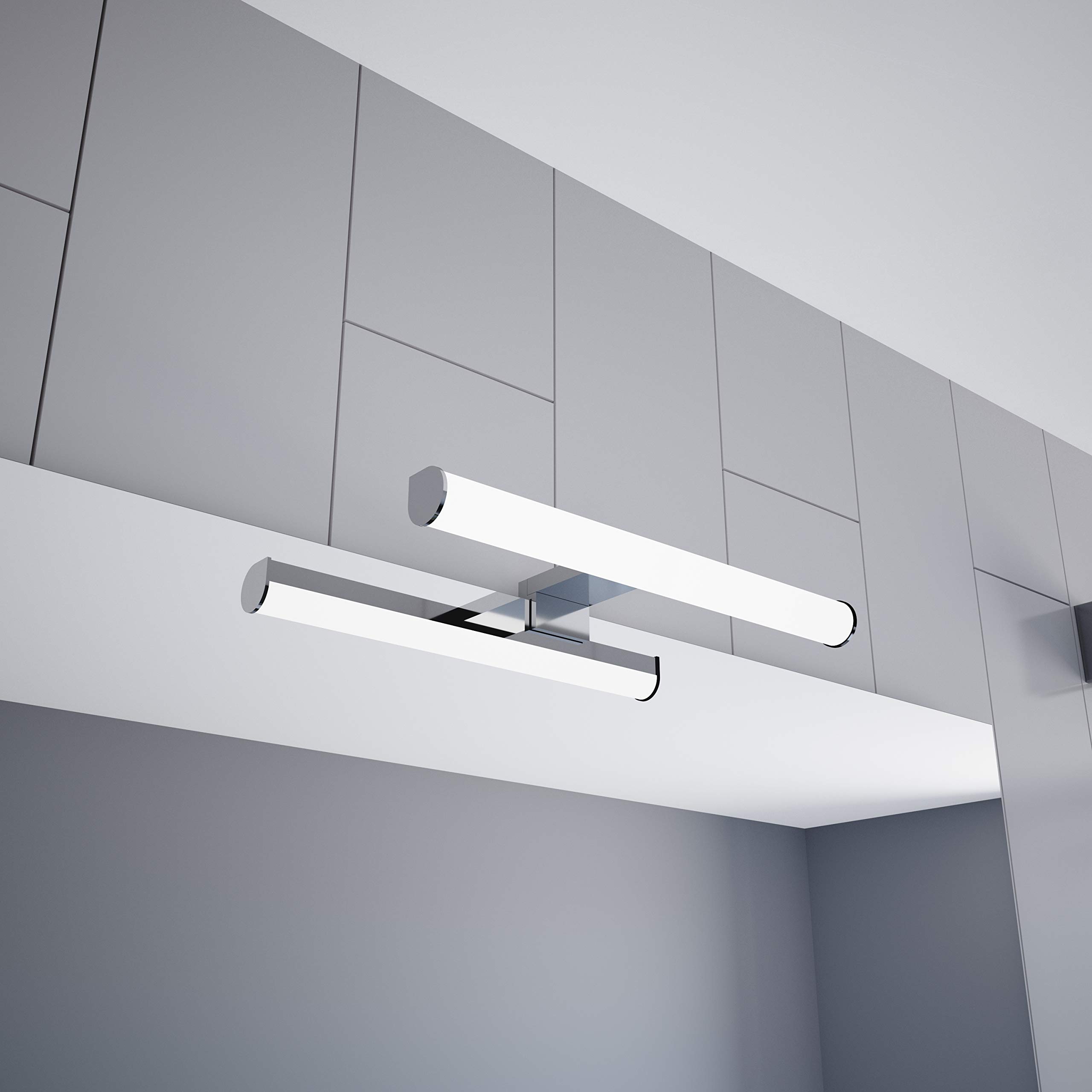LED Mirror Light 300mm Surface-Mounted Light 230V Bathroom Light Chromed, Selection: 300mm - Warm White