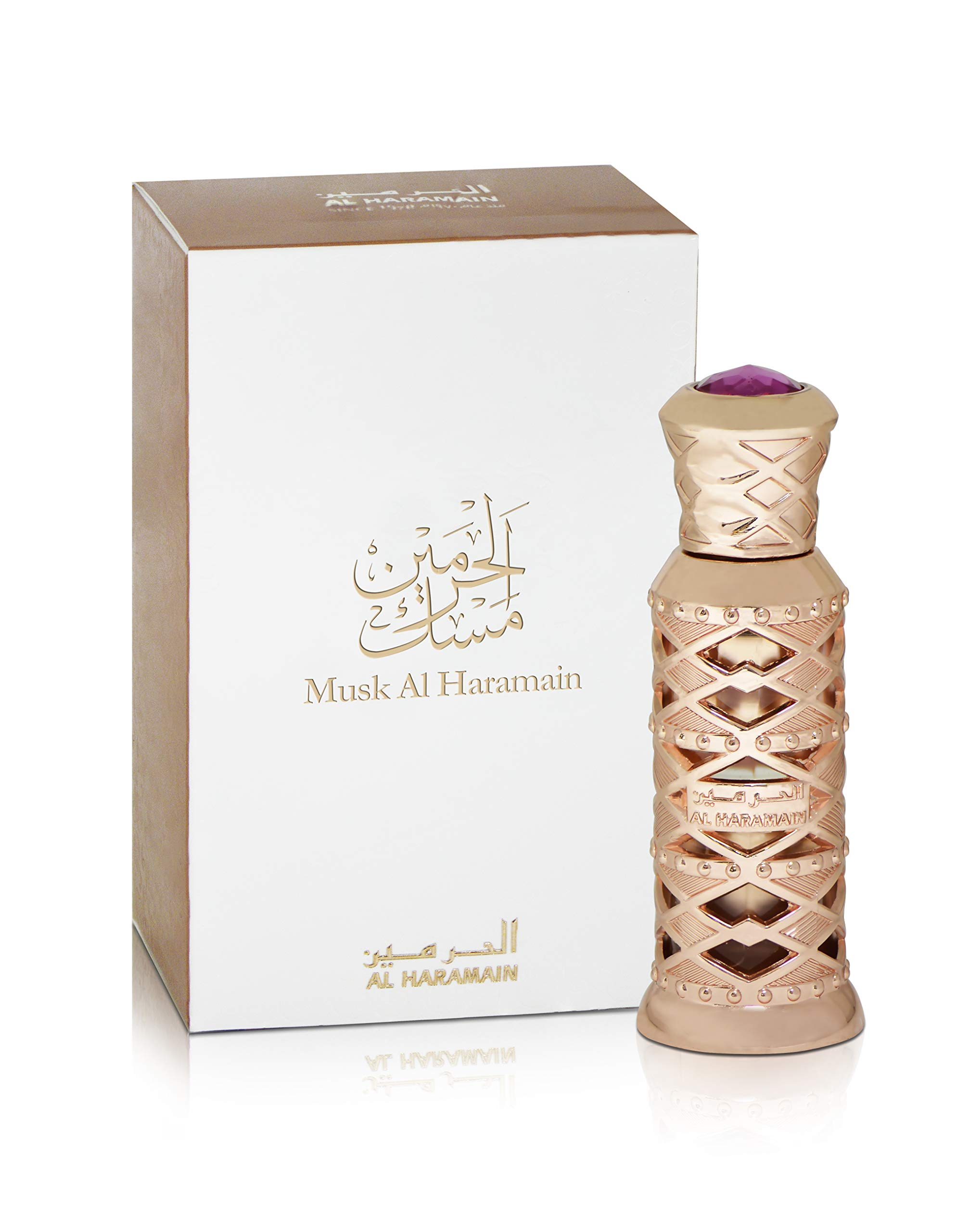Al Haramain Musk Attar Oil 12ml | Luxury Arabian Unisex Perfume | Long-Lasting Alcohol-Free Concentrated Fragrance | Amber, Musk, Sandalwood & Rose Oriental Scent | Elegant Gift Choice