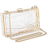 WJCD Womens Clear Purse Acrylic Evening Bags clear clutch purse Ripple Shaped Vintage Banquet Handbag
