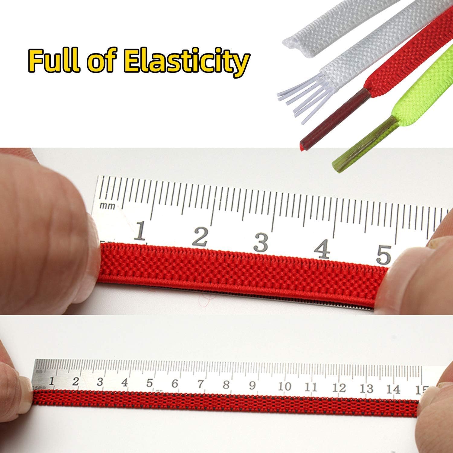 willikiva No Tie Elastic Shoe Laces Shoe Laces Lock Shoelaces for Kids, Adults and Elderly(1pair-White): Clothing