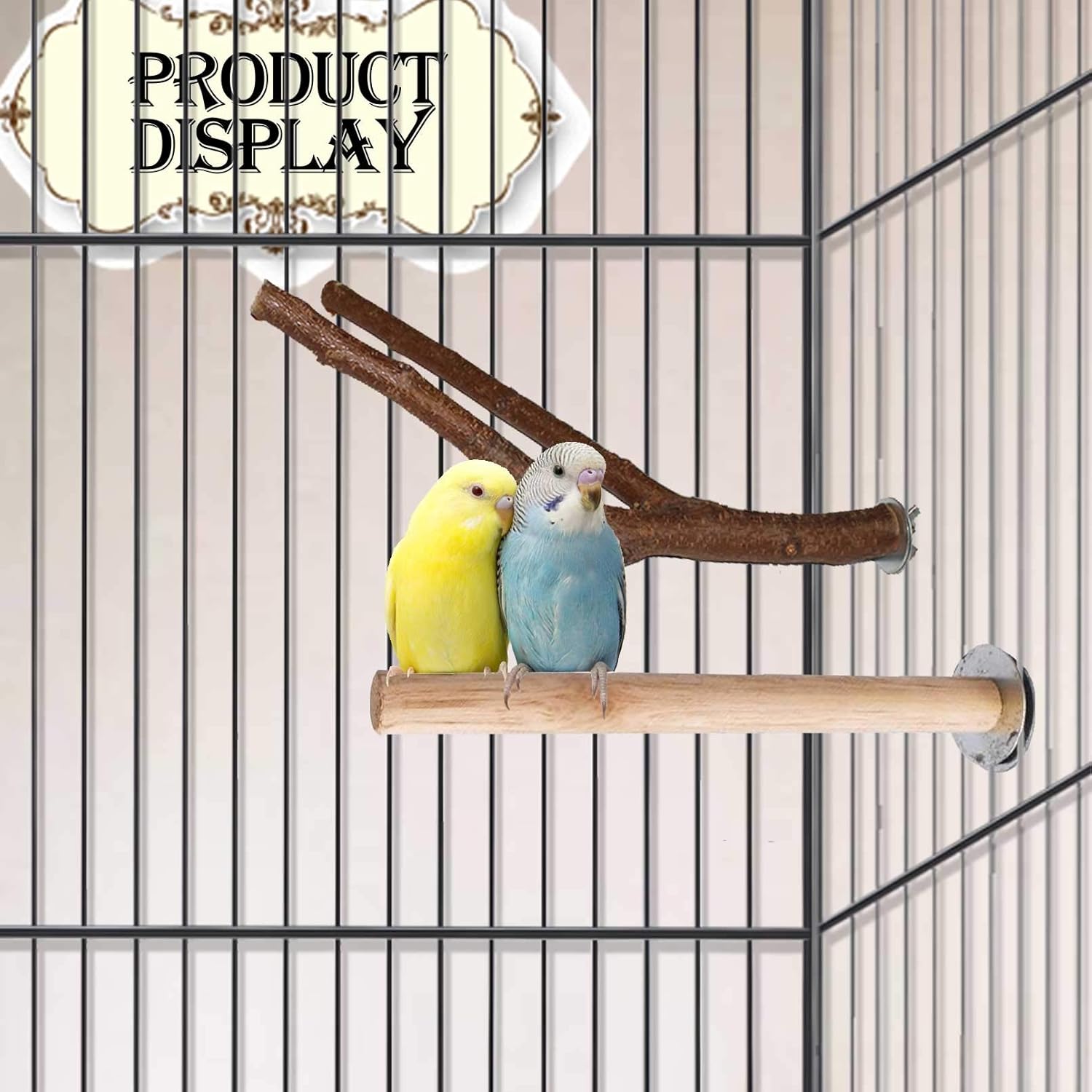PINVNBY 4Pack Bird Perches Parrot Natural Peach Wood Fork Parakeet Birdcage Paw Climbing Stands Perch Cage Toy Accessories for Conures, Lovebirds, Budgies, Cockatiels and Finches : Pet Supplies