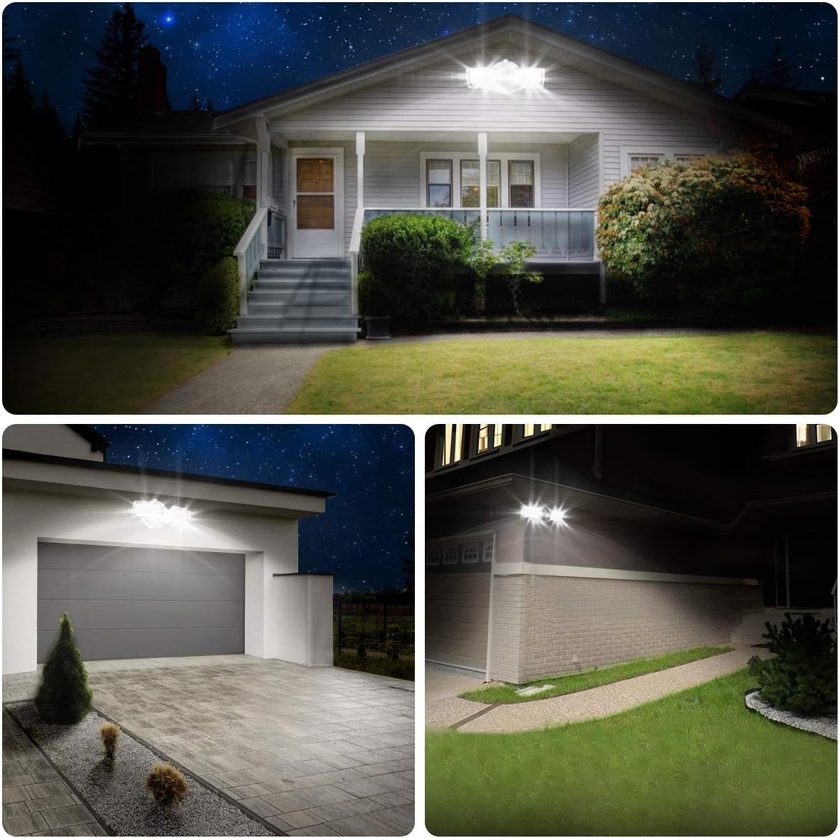 LEPOWER 3000LM LED Flood Light Outdoor, Switch Controlled LED Security Light, 28W Superior Bright Exterior Lights with 2 Adjustable Heads, 5500K, IP65 Waterproof for Garage, Yard, Patio - - 