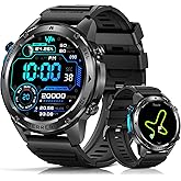 PODOEIL Military Smart Watch for Men with GPS, 5ATM Waterproof, 700mAh Long Battery, 1.43'' AMOLED Display, Health & Sleep Tracking, Bluetooth Calling, Compatible with Android/iPhone